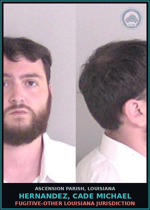 Booking mugshot of Hernandez, Cade Michael in Ascension Parish