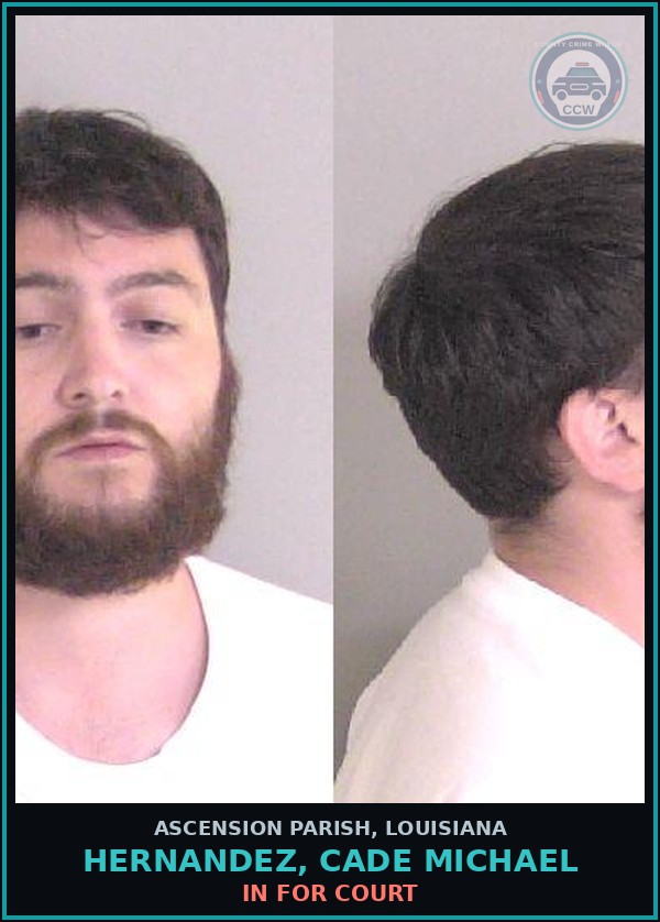 Booking mugshot of Hernandez, Cade Michael in Ascension Parish