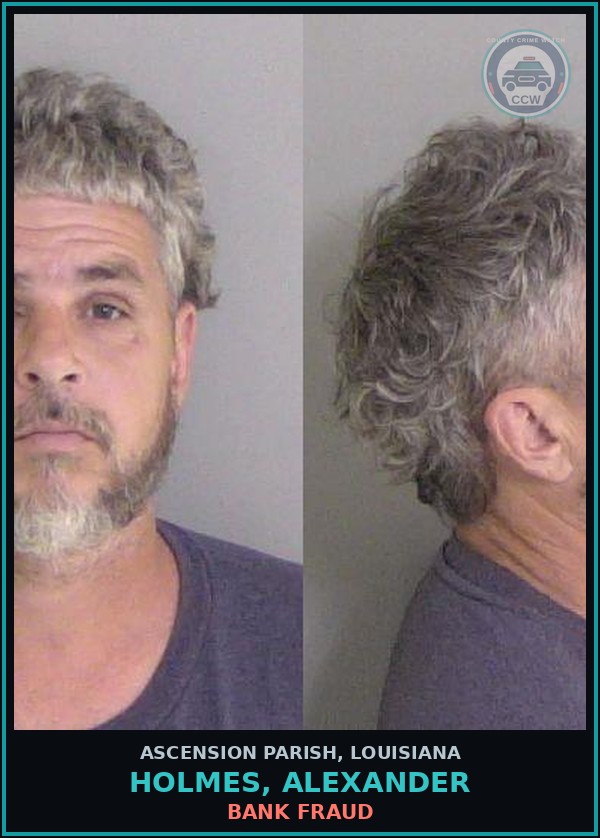 Booking mugshot of Holmes, Alexander in Ascension Parish