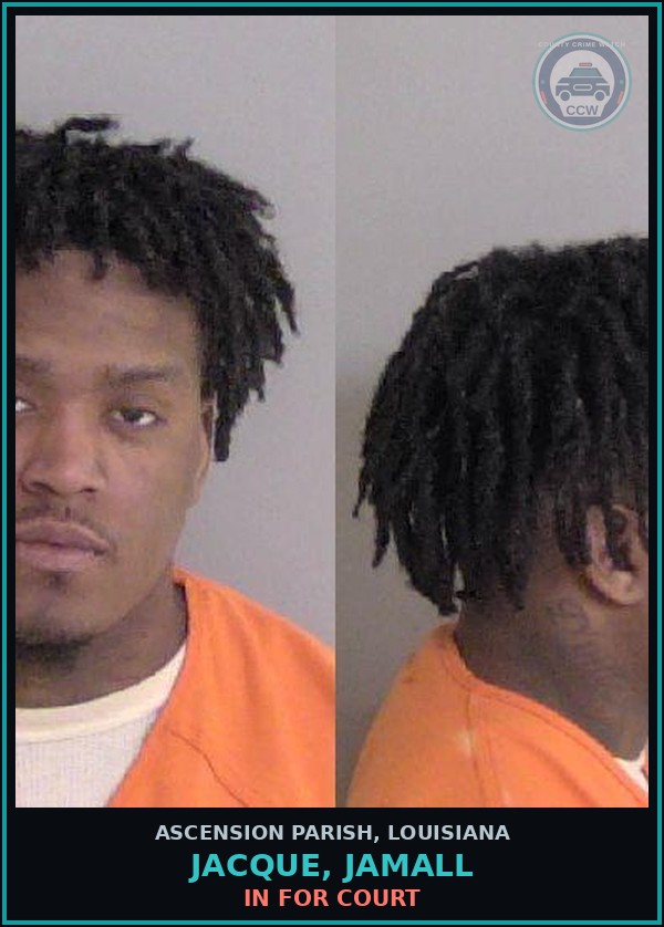 Booking mugshot of Jacque, Jamall in Ascension Parish