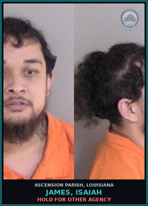 Booking mugshot of James, Isaiah in Ascension Parish