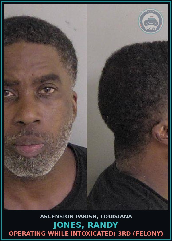 Booking mugshot of Jones, Randy in Ascension Parish