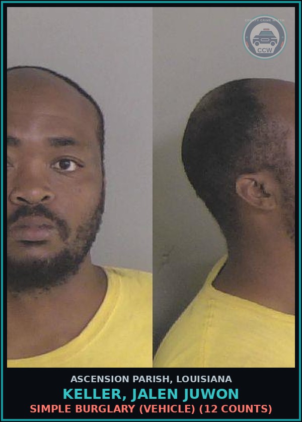 Booking mugshot of Keller, Jalen Juwon in Ascension Parish