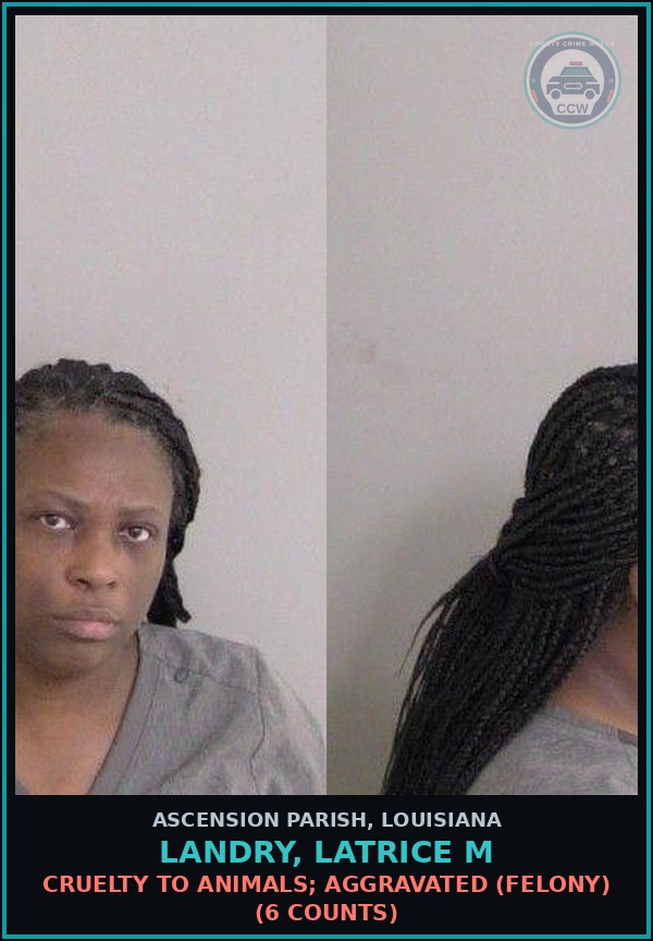 Booking mugshot of Landry, Latrice M in Ascension Parish