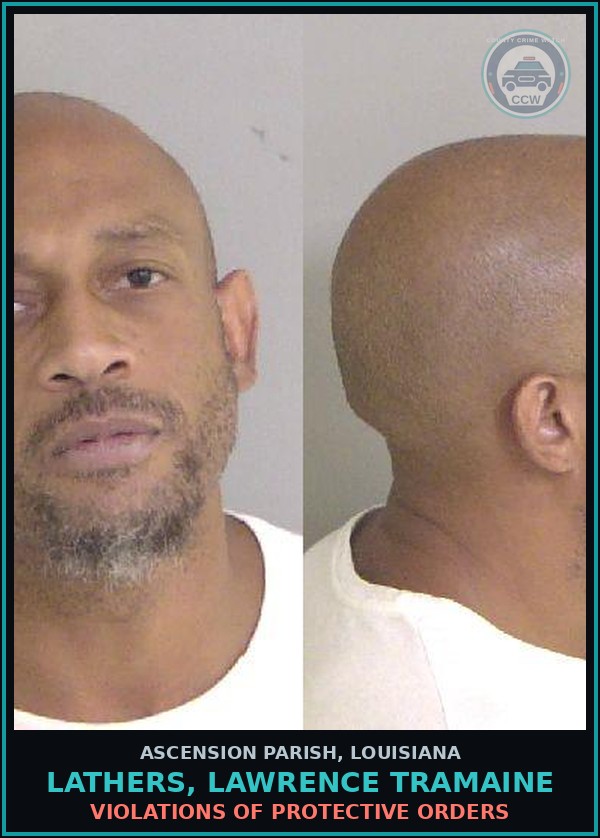 Booking mugshot of Lathers, Lawrence Tramaine in Ascension Parish
