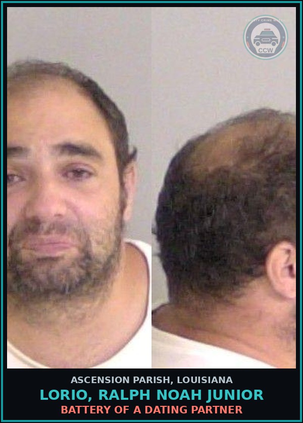 Booking mugshot of Lorio, Ralph Noah Junior in Ascension Parish