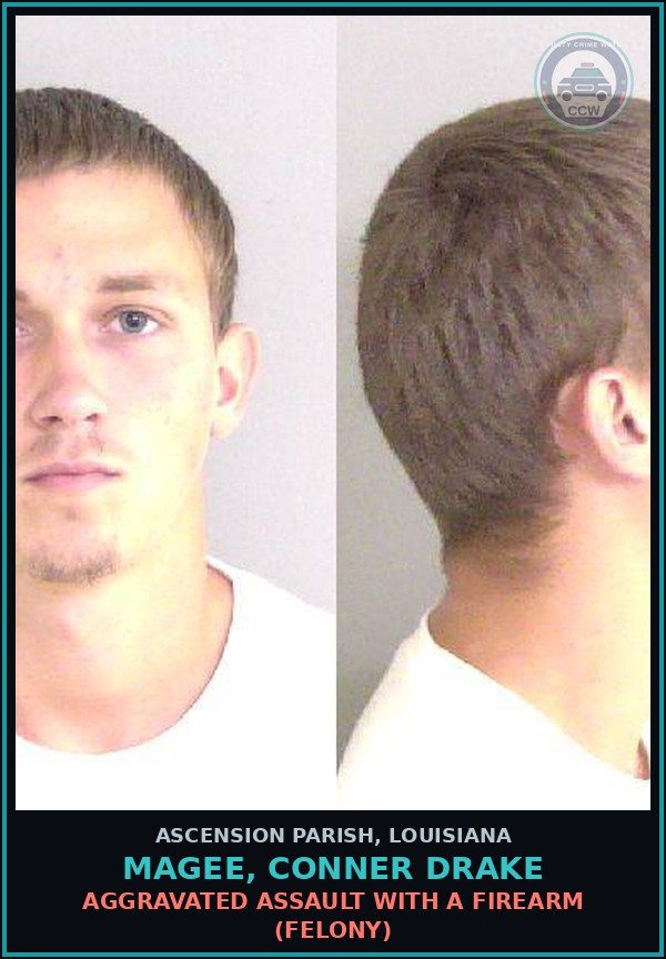 Booking mugshot of Magee, Conner Drake in Ascension Parish