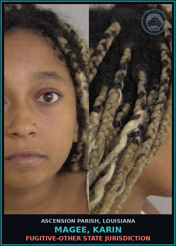Booking mugshot of Magee, Karin in Ascension Parish