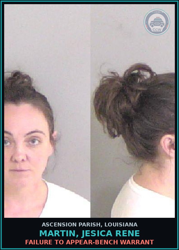 Booking mugshot of Martin, Jesica Rene in Ascension Parish