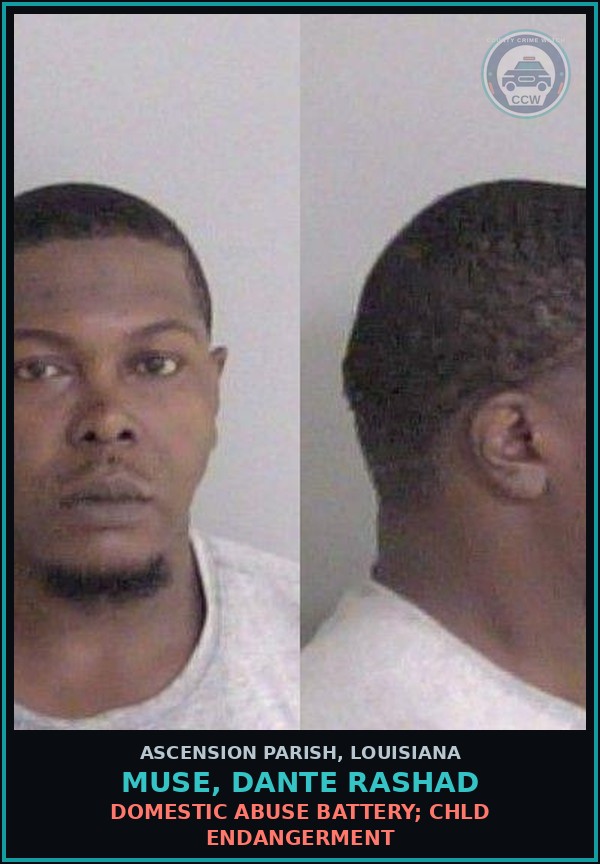 Booking mugshot of Muse, Dante Rashad in Ascension Parish