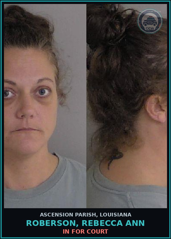 Booking mugshot of Roberson, Rebecca Ann in Ascension Parish