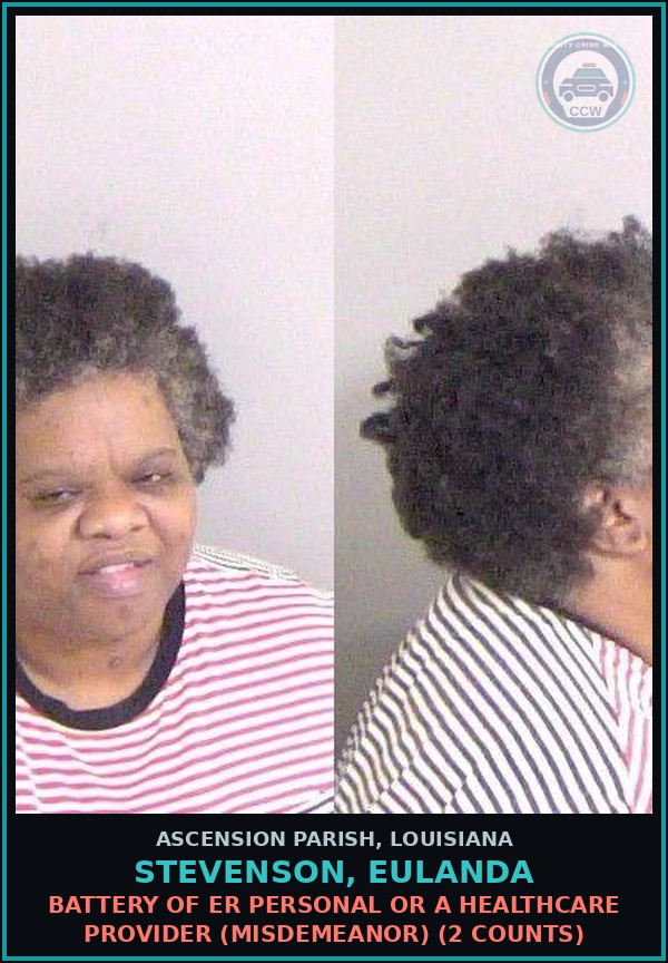 Booking mugshot of Stevenson, Eulanda in Ascension Parish