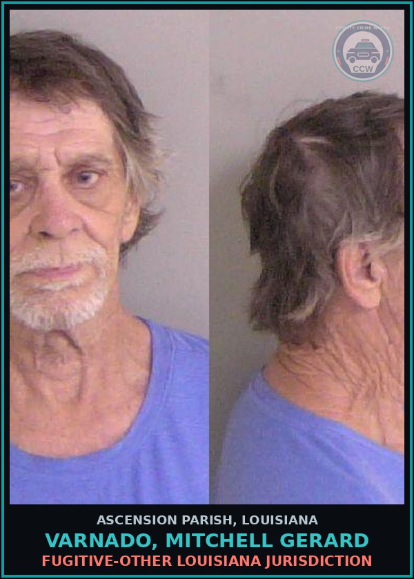 Booking mugshot of Varnado, Mitchell Gerard in Ascension Parish