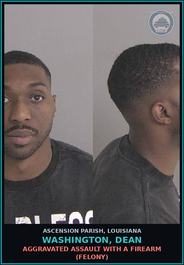 Booking mugshot of Washington, Dean in Ascension Parish