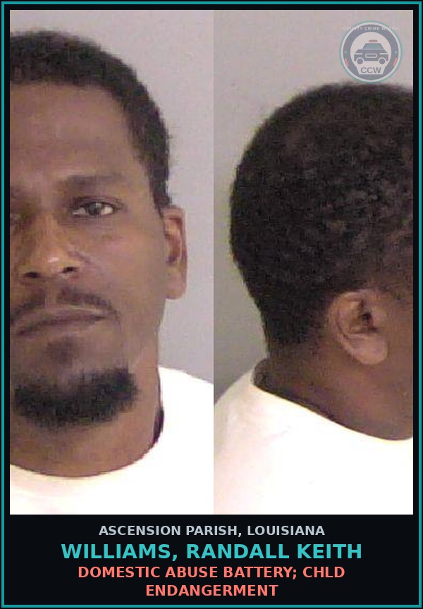 Booking mugshot of Williams, Randall Keith in Ascension Parish
