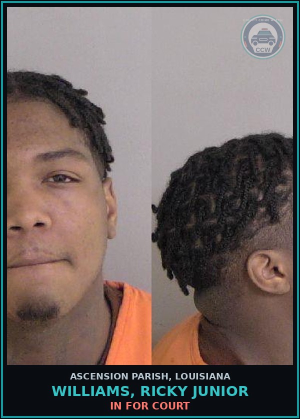 Booking mugshot of Williams, Ricky Junior in Ascension Parish