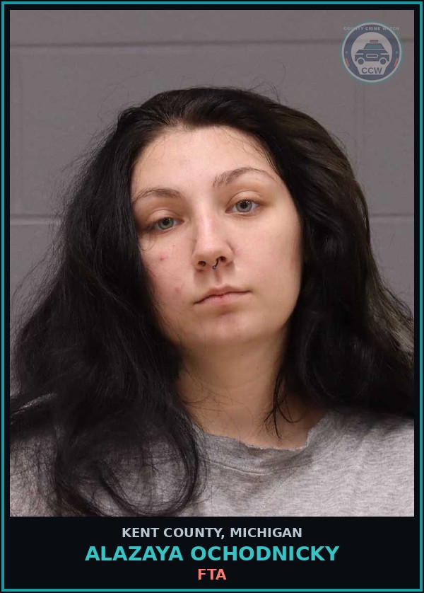 Booking mugshot of Alazaya Ochodnicky in Kent County