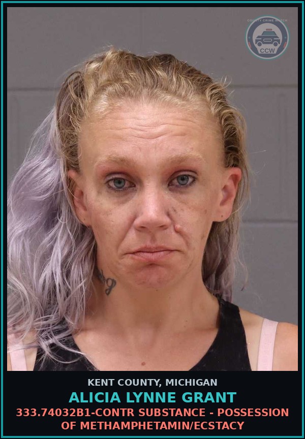 Booking mugshot of Alicia Lynne Grant in Kent County
