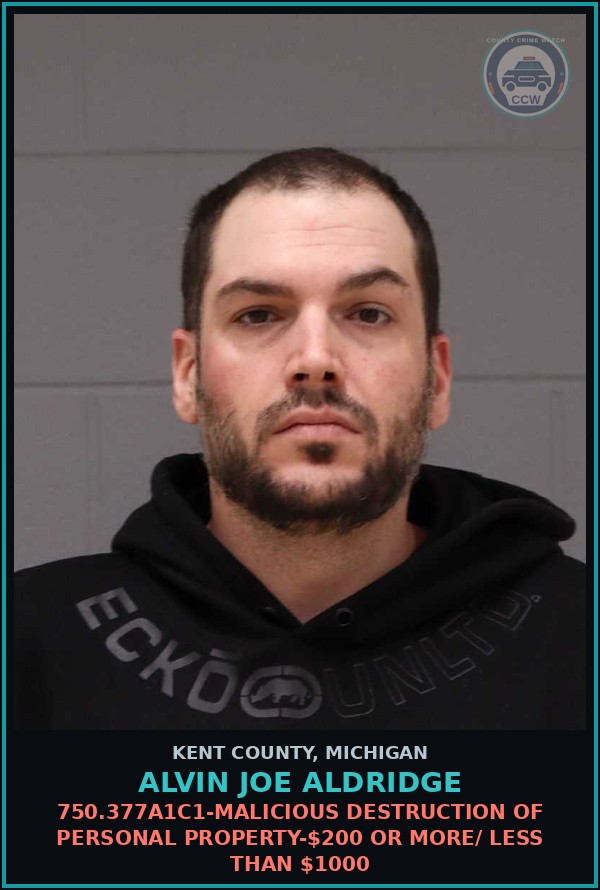 Booking mugshot of Alvin Joe Aldridge in Kent County