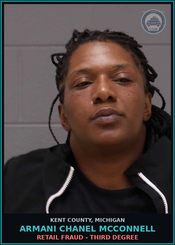Booking mugshot of Armani Chanel Mcconnell in Kent County