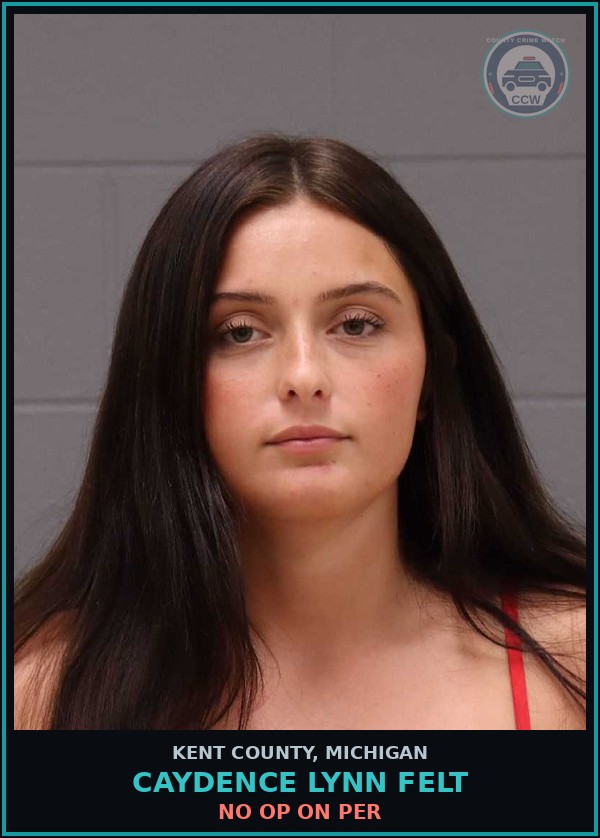 Booking mugshot of Caydence Lynn Felt in Kent County