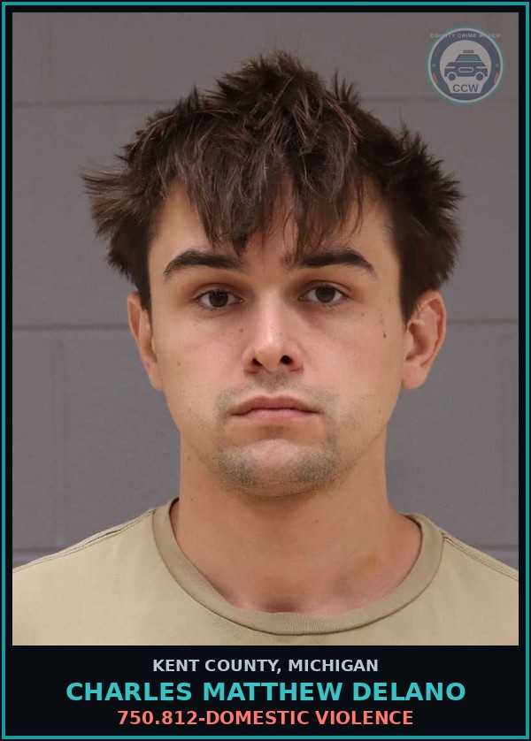Booking mugshot of Charles Matthew Delano in Kent County