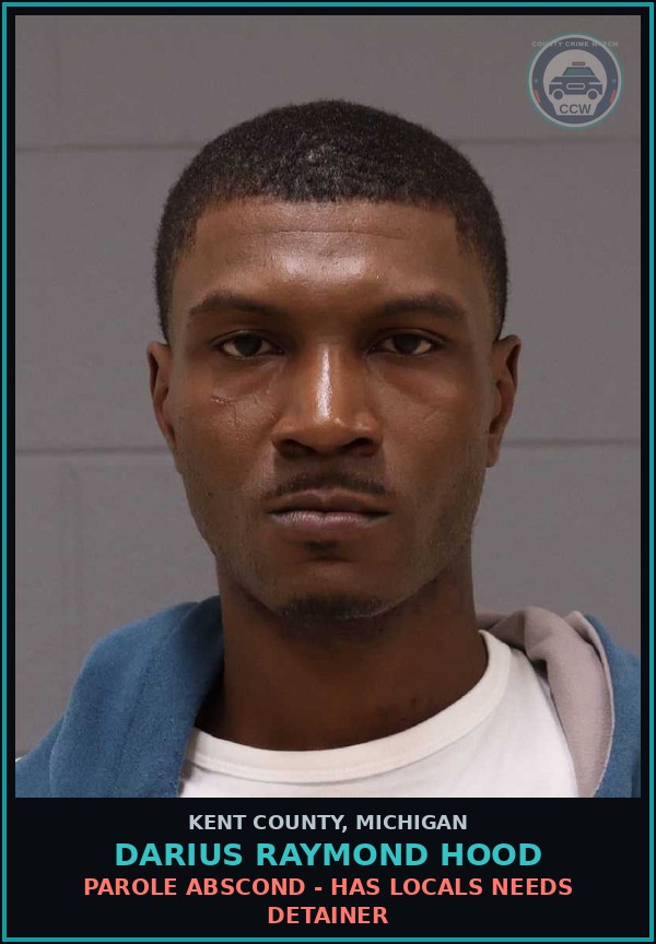 Booking mugshot of Darius Raymond Hood in Kent County