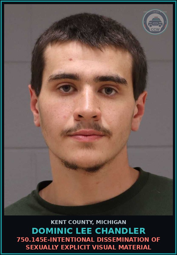 Booking mugshot of Dominic Lee Chandler in Kent County