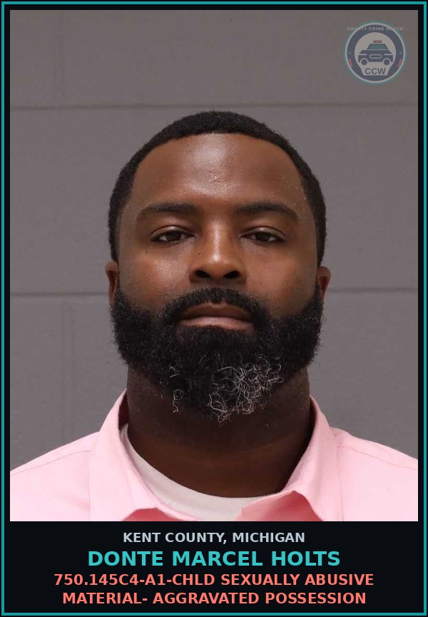Booking mugshot of Donte Marcel Holts in Kent County