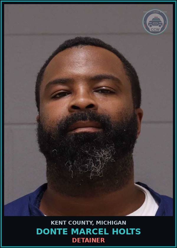 Booking mugshot of Donte Marcel Holts in Kent County