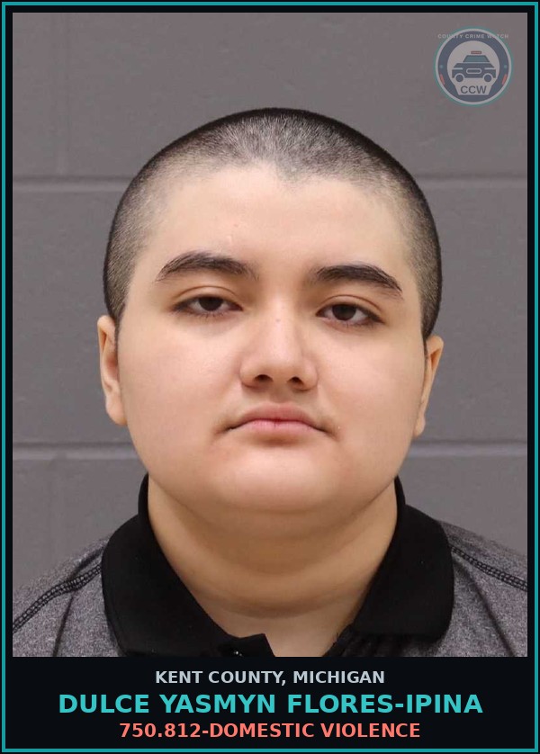 Booking mugshot of Dulce Yasmyn Flores-Ipina in Kent County