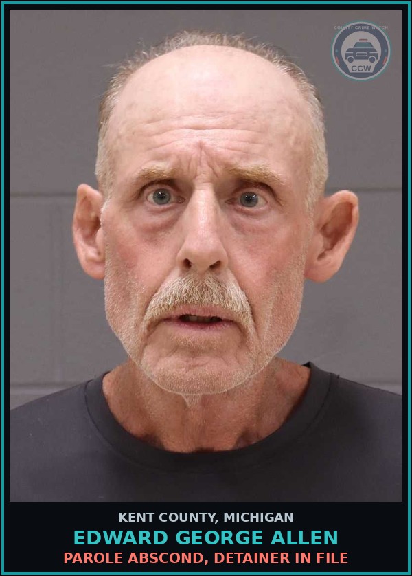 Booking mugshot of Edward George Allen in Kent County