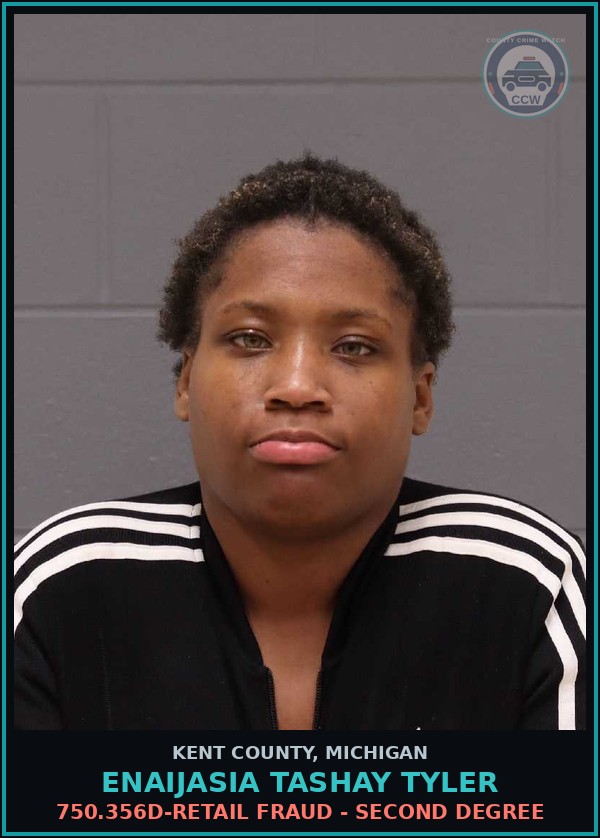 Booking mugshot of Enaijasia Tashay Tyler in Kent County