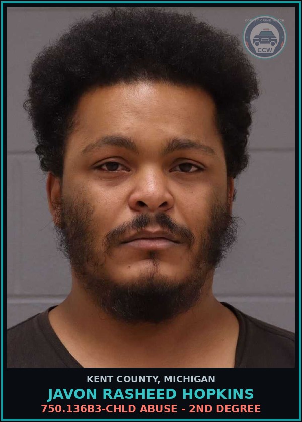 Booking mugshot of Javon Rasheed Hopkins in Kent County