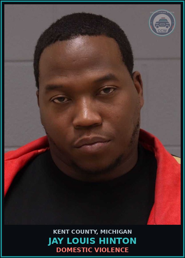 Booking mugshot of Jay Louis Hinton in Kent County