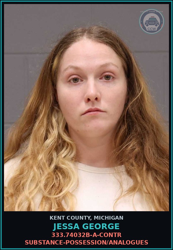 Booking mugshot of Jessa George in Kent County