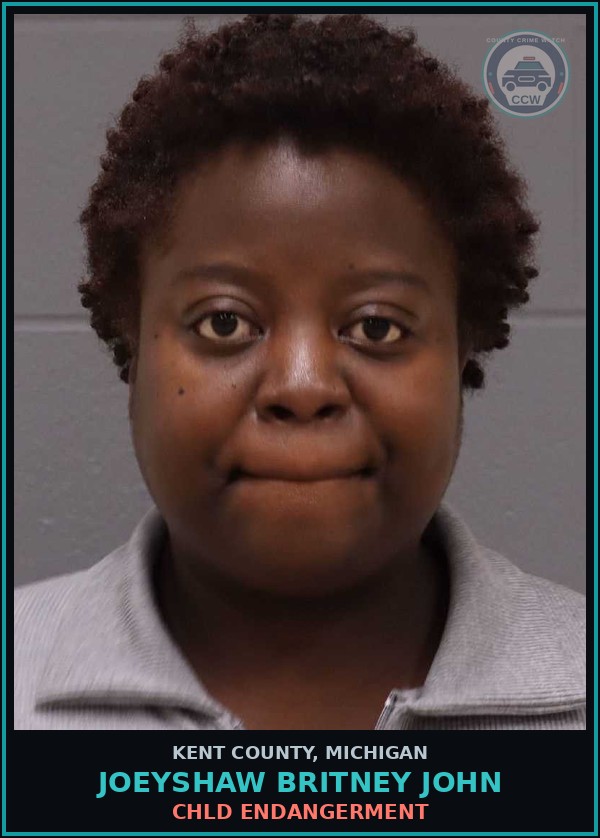 Booking mugshot of Joeyshaw Britney John in Kent County