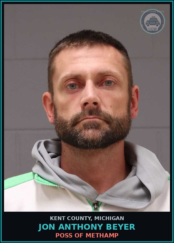 Booking mugshot of Jon Anthony Beyer in Kent County