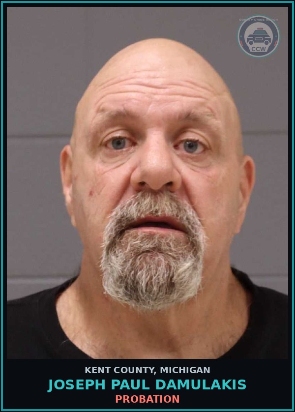 Booking mugshot of Joseph Paul Damulakis in Kent County