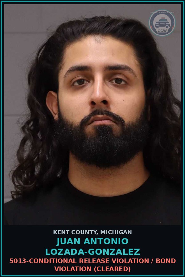 Booking mugshot of Juan Antonio Lozada-Gonzalez in Kent County
