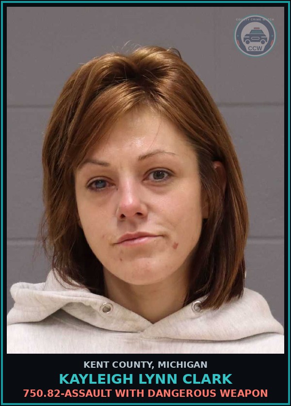 Booking mugshot of Kayleigh Lynn Clark in Kent County