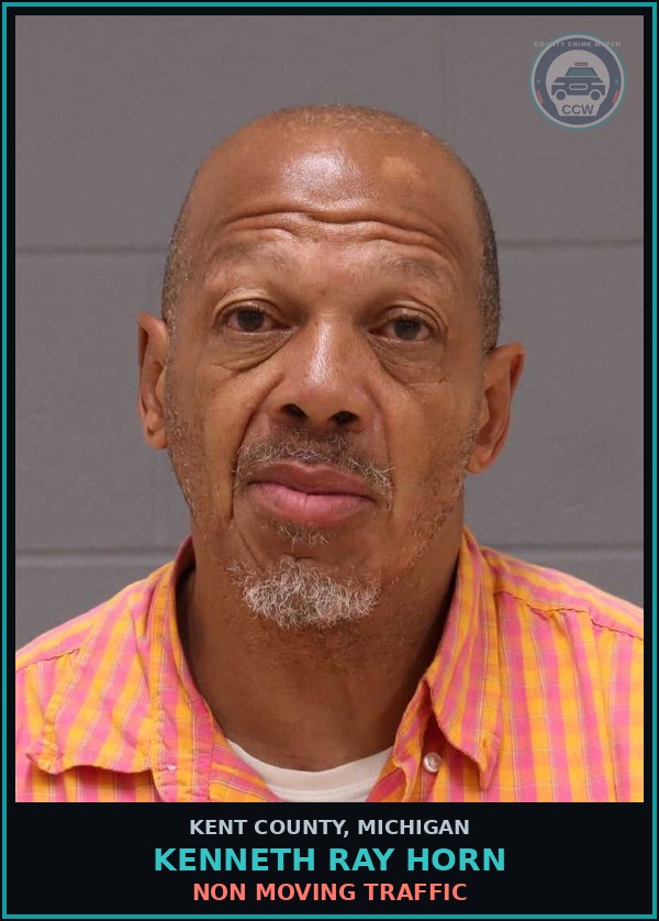 Booking mugshot of Kenneth Ray Horn in Kent County