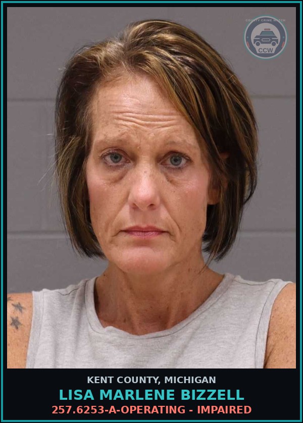 Booking mugshot of Lisa Marlene Bizzell in Kent County