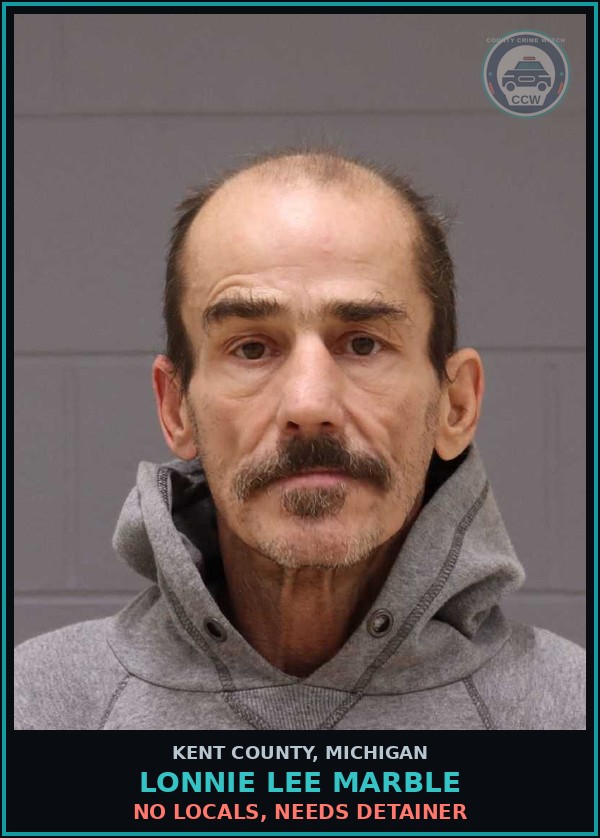Booking mugshot of Lonnie Lee Marble in Kent County