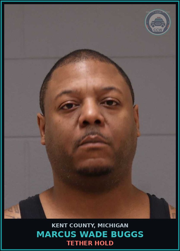 Booking mugshot of Marcus Wade Buggs in Kent County