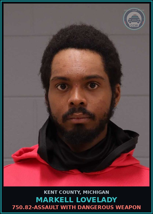 Booking mugshot of Markell Lovelady in Kent County
