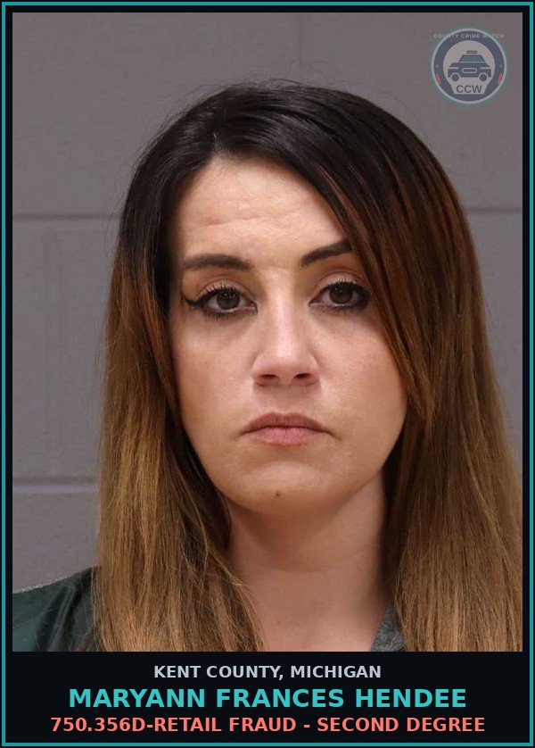 Booking mugshot of Maryann Frances Hendee in Kent County