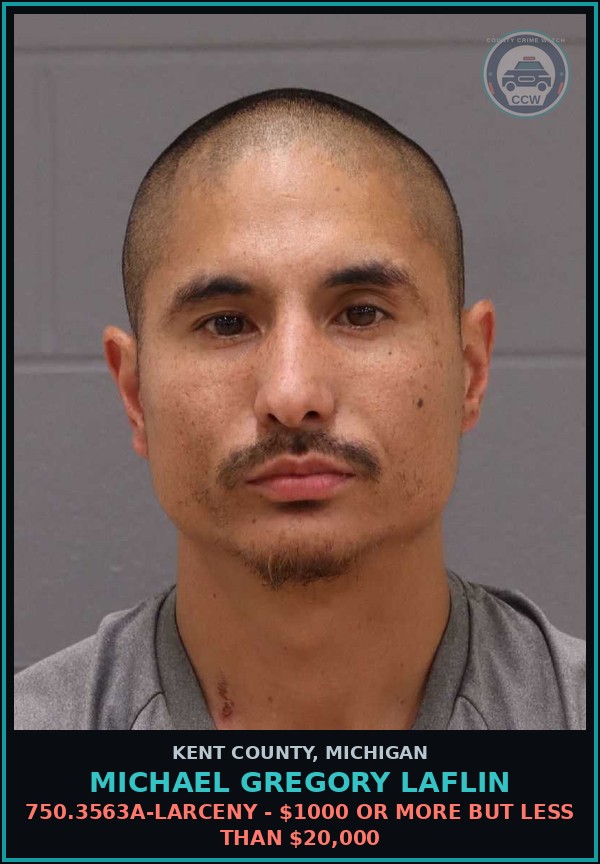 Booking mugshot of Michael Gregory Laflin in Kent County