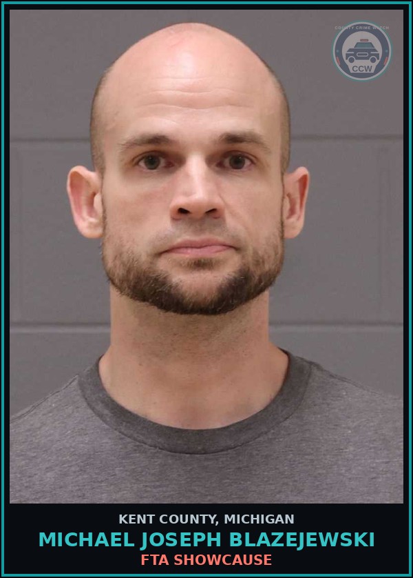 Booking mugshot of Michael Joseph Blazejewski in Kent County