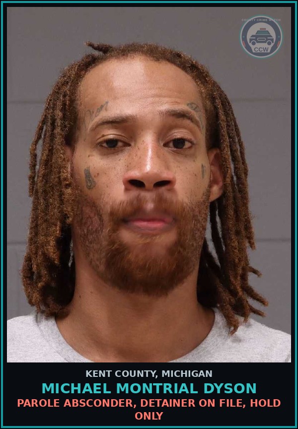 Booking mugshot of Michael Montrial Dyson in Kent County